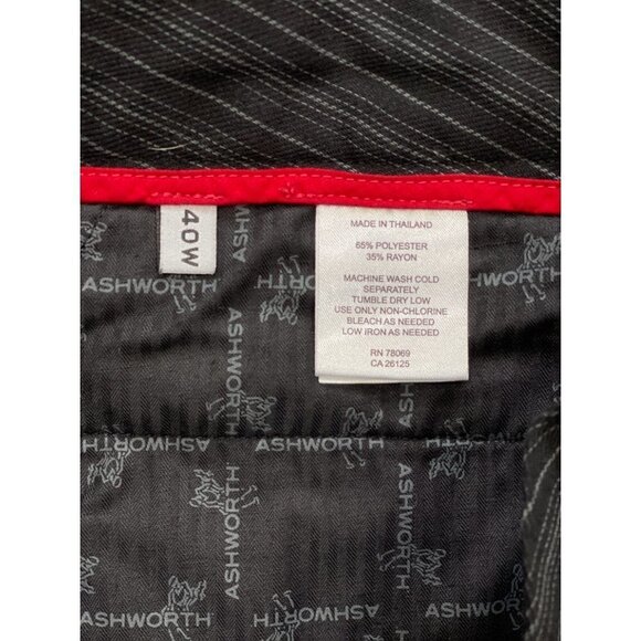 ASHWORTH Men's Checkered Dress Activewear‎ Golf Shorts 40W Black Grey Flat Front - Picture 8 of 13